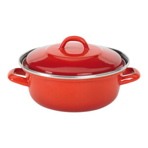 Braadpan rond, plaatstaal, geëmailleerd, met deksel SITRAM